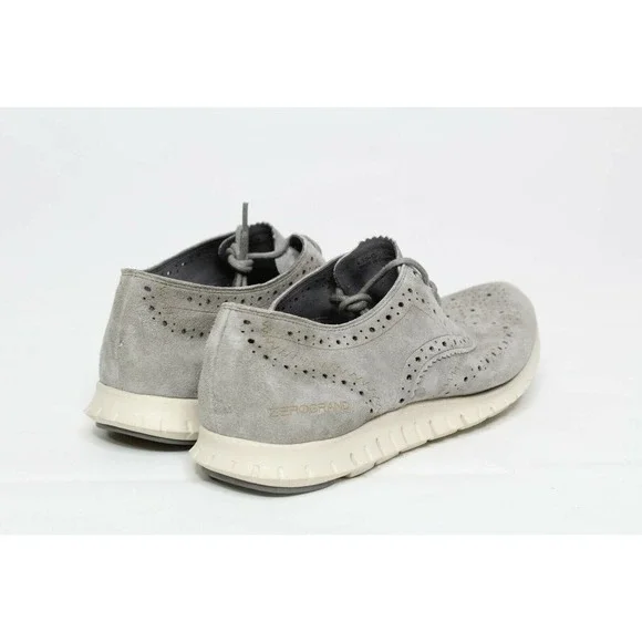 Cole Haan ZeroGrand Shoes Gray Suede Wingtip Oxford Sneakers Woman's Size 9 - Picture 4 of 8